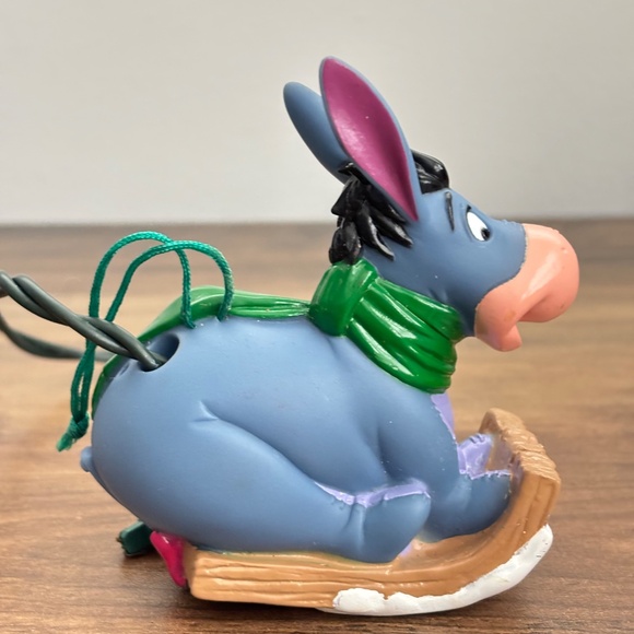 VINTAGE Disney Winnie The Pooh EEYORE On SLED Figure Christmas Ornament Light Up - Picture 5 of 10